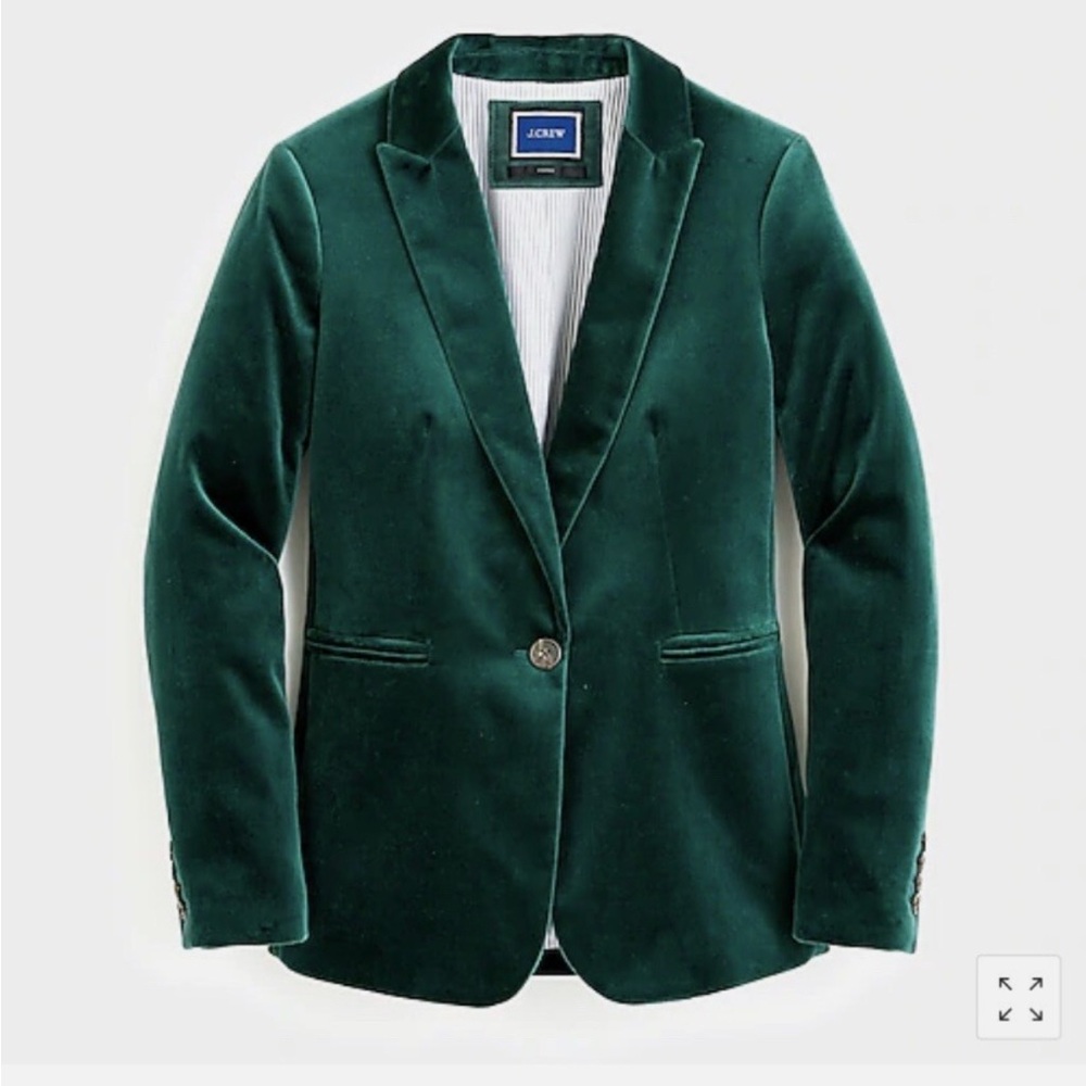 J. Crew Women’s Forest Green Velvet Parke Blazer